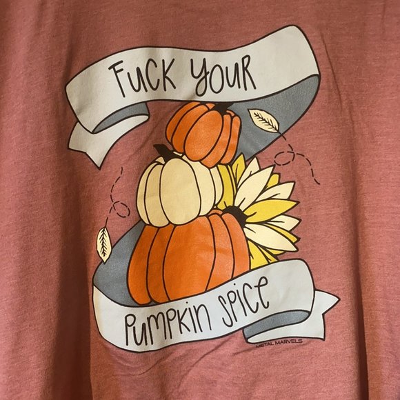 *Metal Marvels Fuck Your Pumpkin Spice Crew Tee - 2XL [Heather Mauve] - Picture 2 of 5